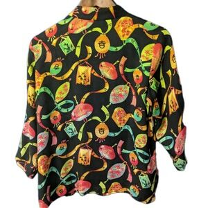 Colorful Citron Santa Monica Holiday Chinese New Year Asian‎ Top Size Small Silk